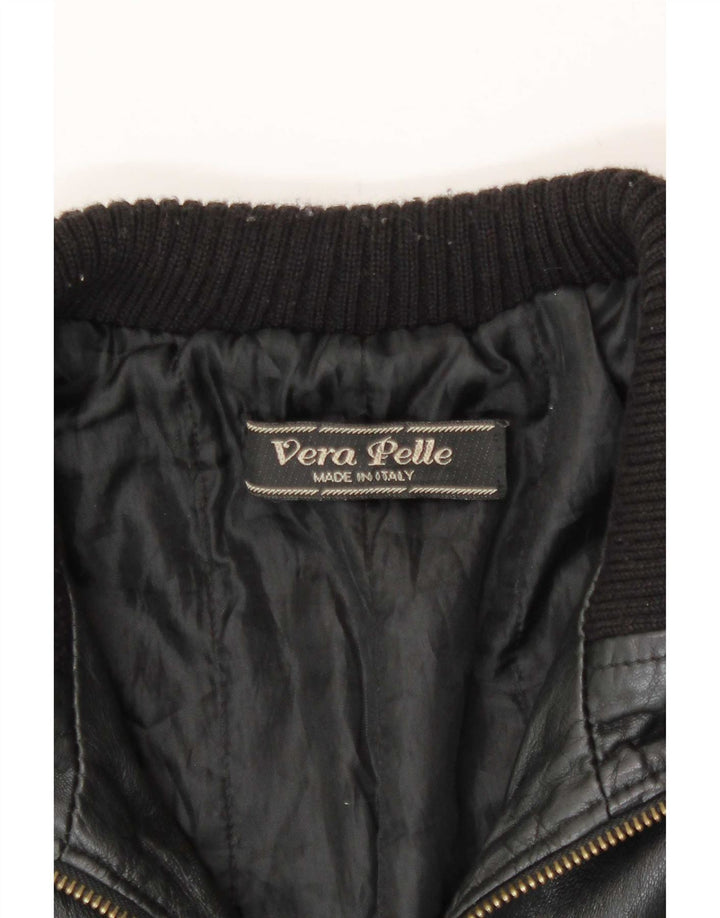 Vintage Herren Lederjacke UK 36 Small Schwarz