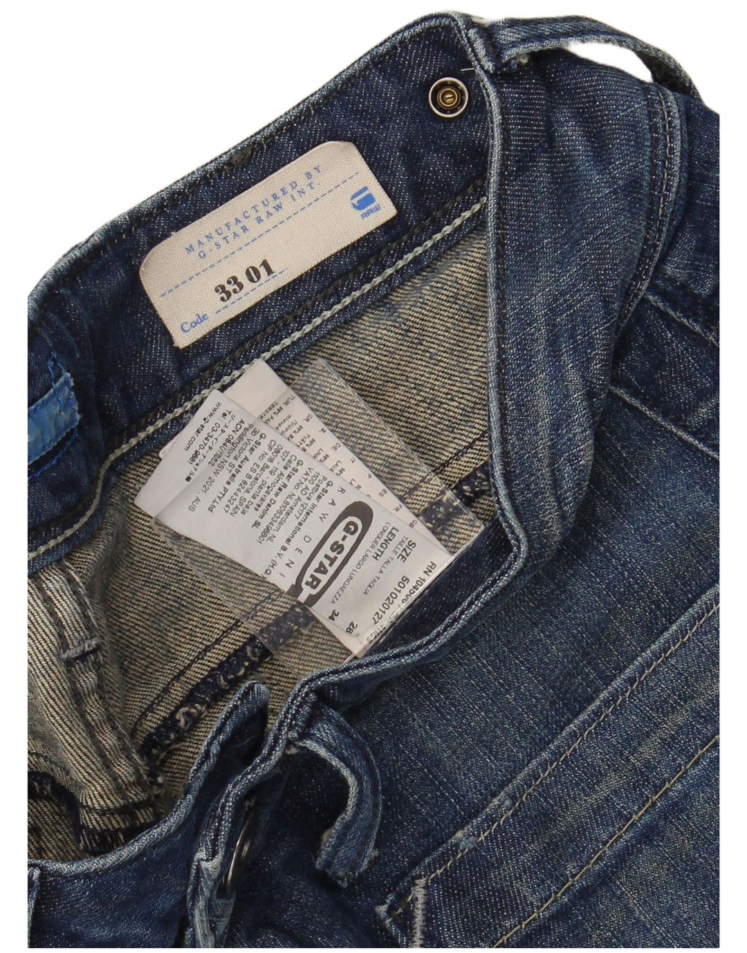 G-STAR Damen Super Slim Jeans W28 L34 Blaue Baumwolle