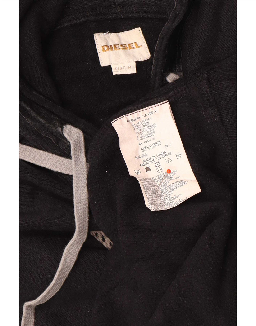 Diesel Herren Graphic Hoodie Pullover Mittelschwarze Baumwolle