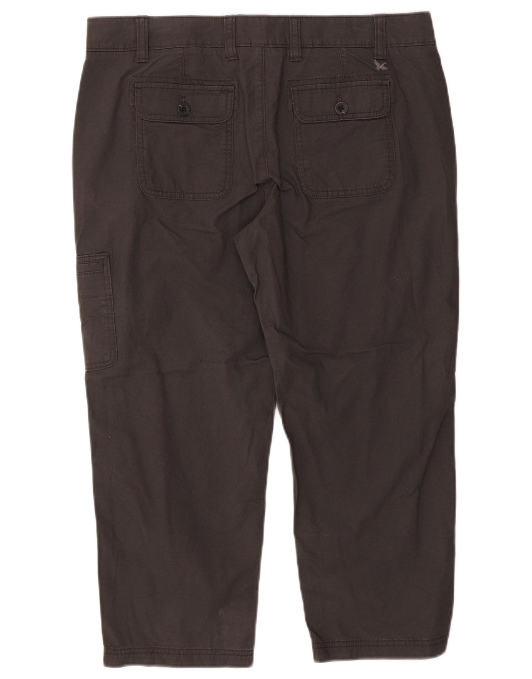 EDDIE BAUER Damen Straight Cargo Capri Hose US 14 XL W36 L23 Grau