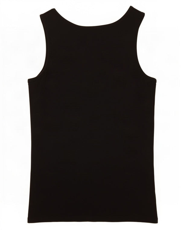 Guess Damen Grafik-Trägershirt UK 12 Mittelschwarze Baumwolle