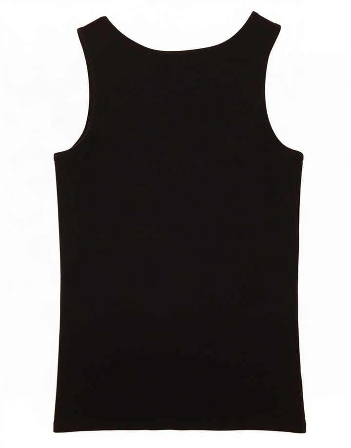 Guess Damen Grafik-Trägershirt UK 12 Mittelschwarze Baumwolle