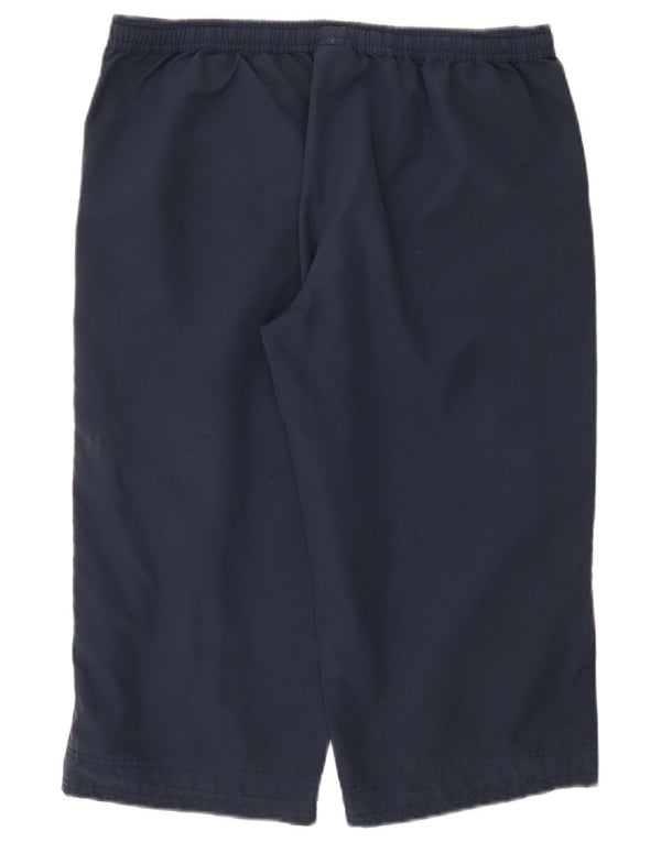 Reebok Damen Bermuda Sport Shorts UK 14 Large Marineblau Polyester