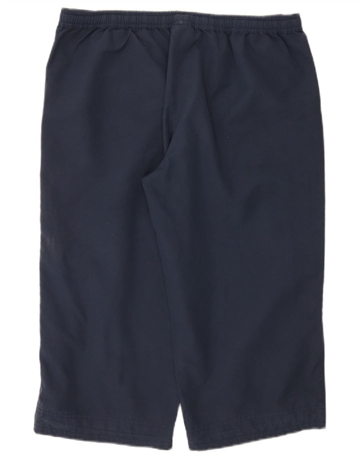 Reebok Damen Bermuda Sport Shorts UK 14 Large Marineblau Polyester