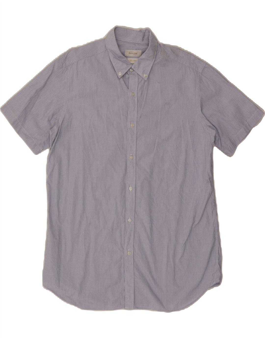 MASSIMO DUTTI Mens Short Sleeve Shirt XL Blue Pinstripe Vintage Massimo Dutti and Second-Hand Massimo Dutti from Messina Hembry 