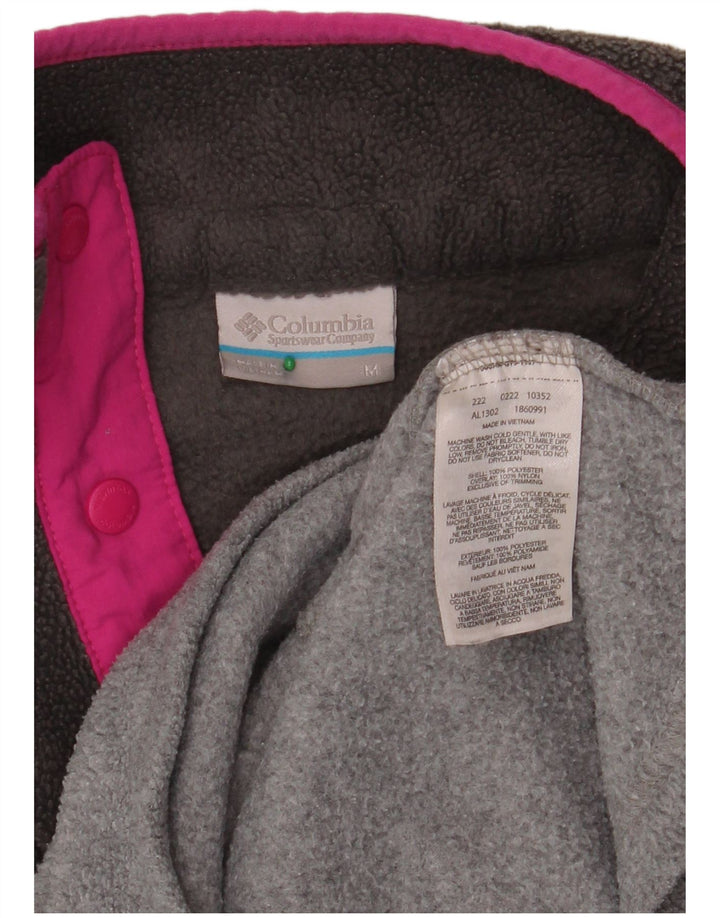 COLUMBIA Damen-Fleecepullover mit Knopfkragen, UK 14, Mittelgrau, Farbblock
