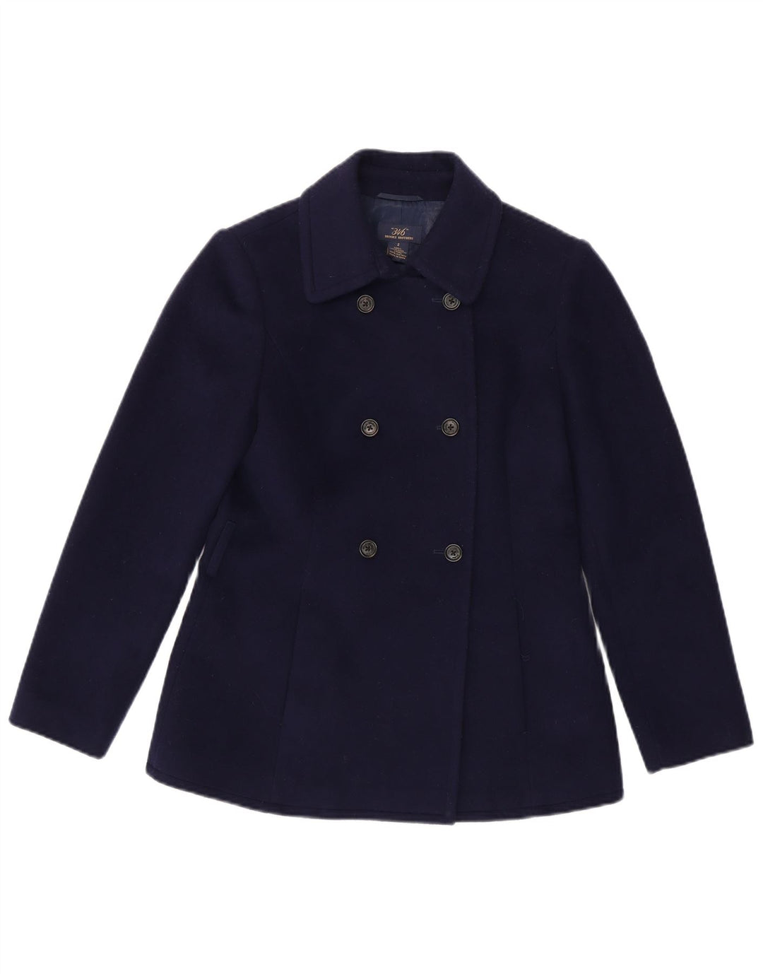 Brooks Brothers Damen Pea Coat US 2 XS Marineblaue Wolle