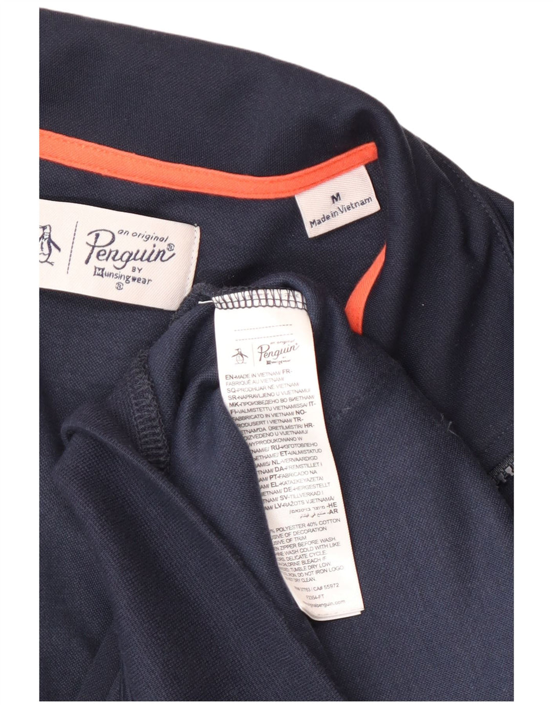 Penguin Herren-Trainingsanzug-Top-Jacke, mittelgroß, Marineblau, Farbblock-Sport