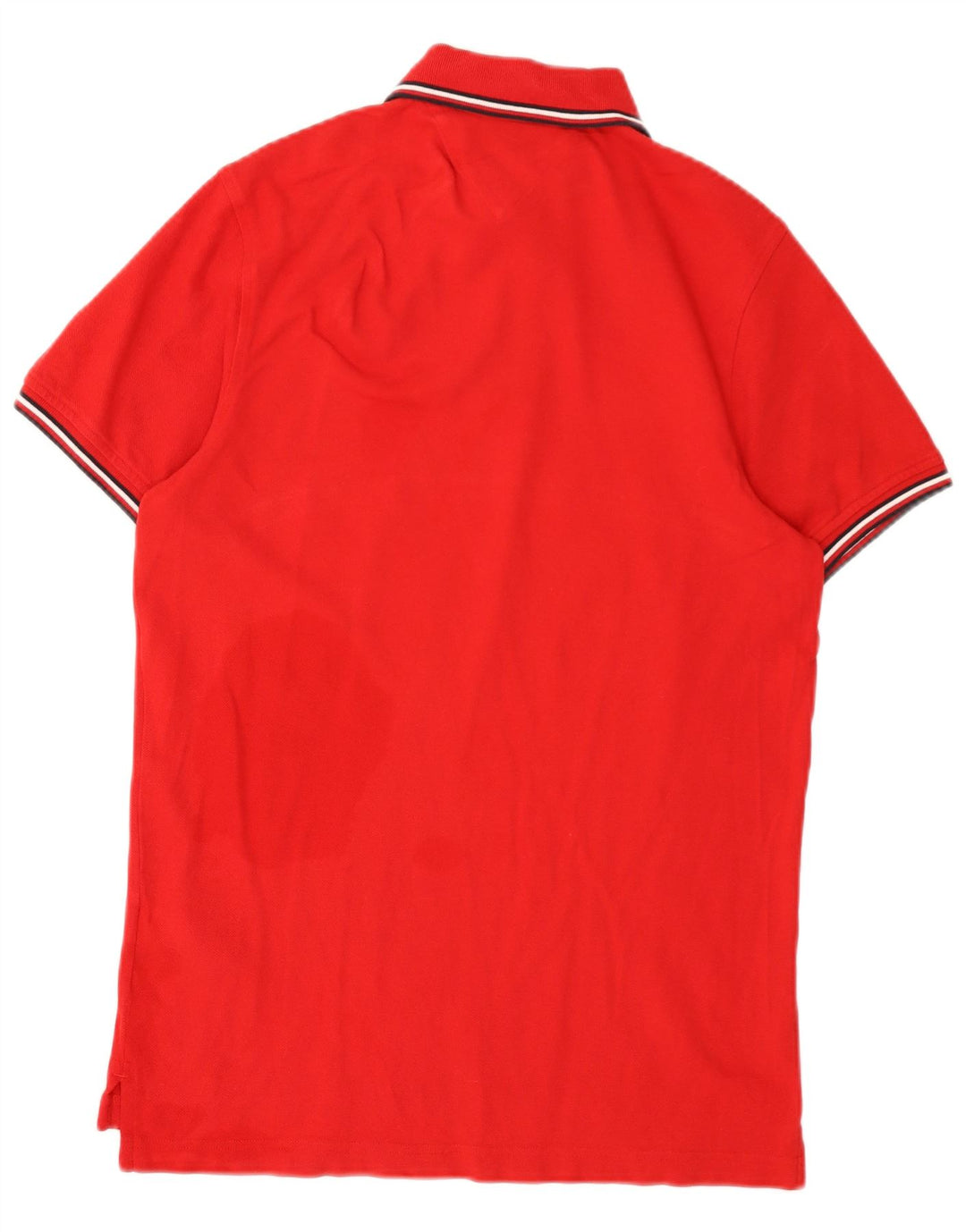 TOMMY HILFIGER Mens Slim Fit Polo Shirt Medium Red Cotton