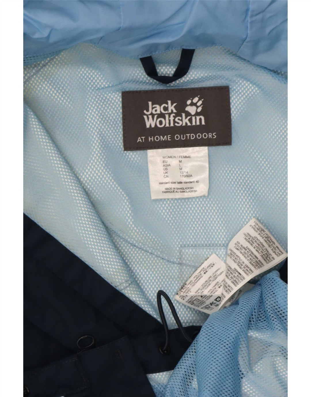 Jack Wolfskin Damen Regenjacke mit Kapuze UK 12/14 Medium Navy Blue Polyamid