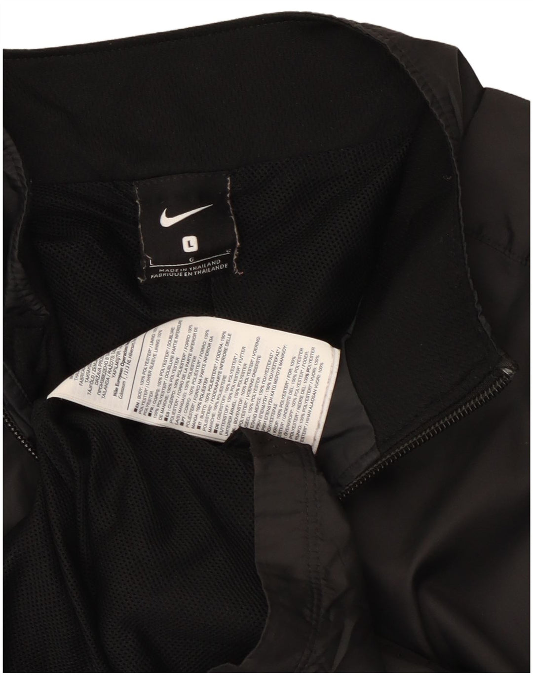 Nike Herren-Trainingsanzug-Oberteil, große Jacke aus schwarzem Polyester