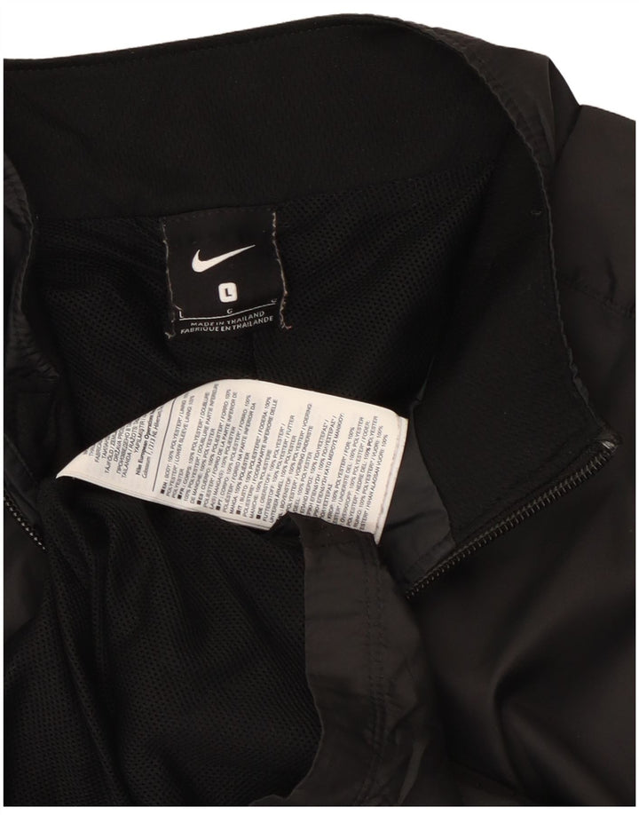 Nike Herren-Trainingsanzug-Oberteil, große Jacke aus schwarzem Polyester