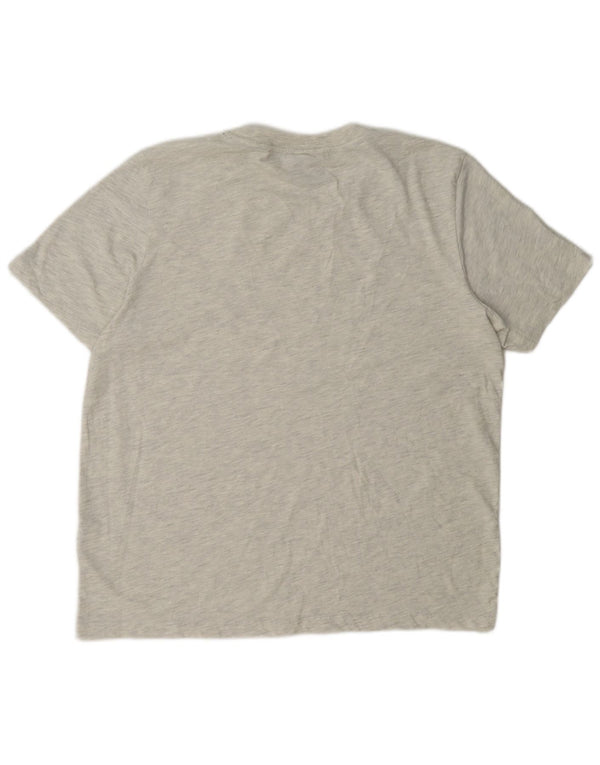 Superdry Damen Grafik-T-Shirt-Oberteil UK 14 Large Grau Baumwolle