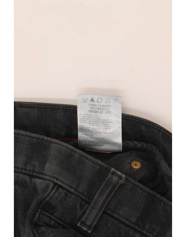Marks & Spencer Herren Blue Harbor Straight Jeans W34 L35 Schwarze Baumwolle