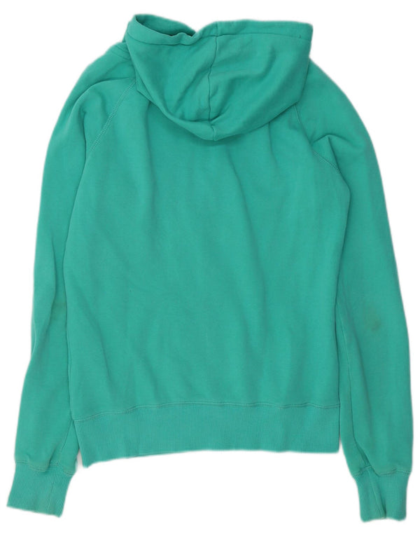 Tommy Hilfiger Damen-Kapuzenpullover mit grafischem Reißverschluss, UK 12, mittelgrüne Baumwolle