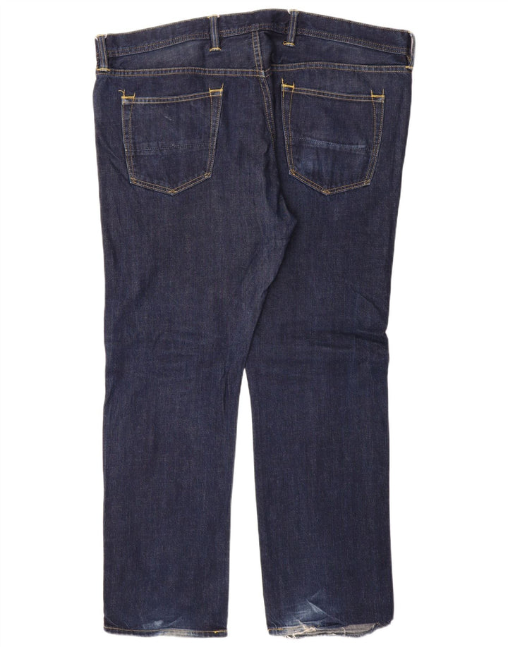 Marks & Spencer Herren Straight Jeans W42 L31 Marineblaue Baumwolle