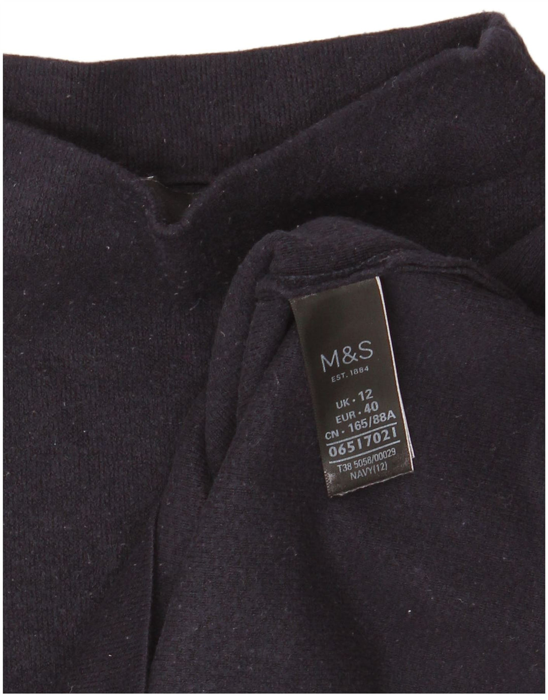 Marks & Spencer Damen Top Langarm UK 12 Medium Marineblau Viskose