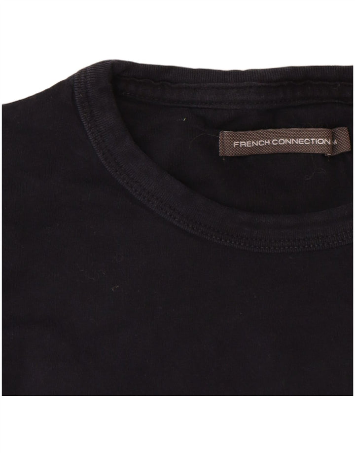 French Connection Damen T-Shirt Top UK 12 Medium Marineblau Baumwolle