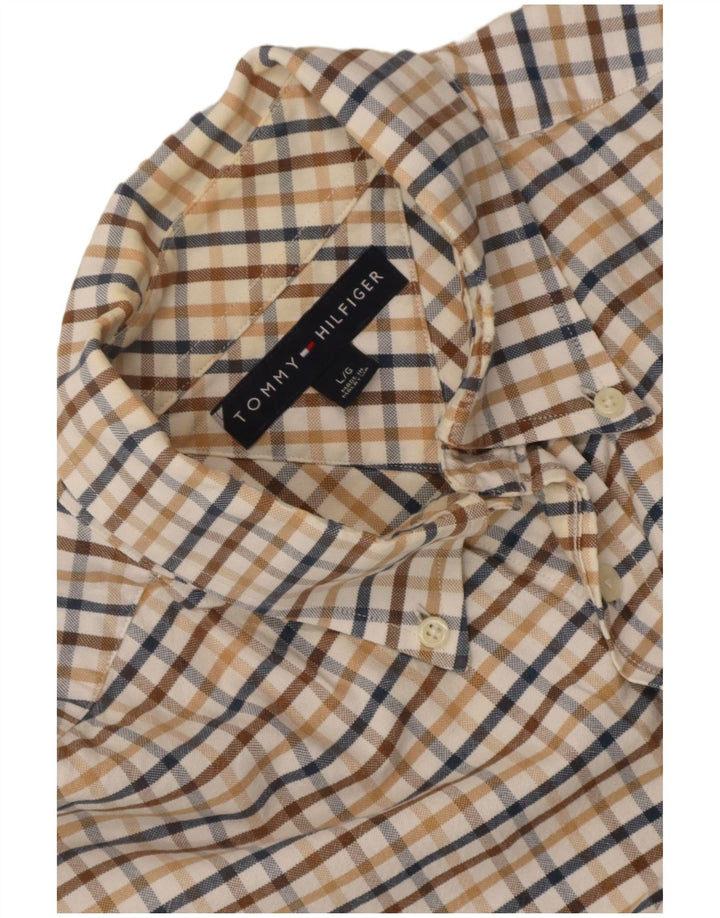 Tommy Hilfiger Herrenhemd, groß, beige kariert