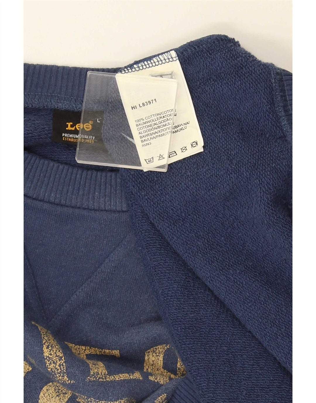Lee Herren Grafik Sweatshirt Pullover Groß Navy Blau Baumwolle