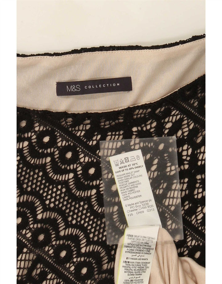 Marks & Spencer Spitzen-Etuikleid für Damen, Gr. 12, Mittelschwarz, geblümt