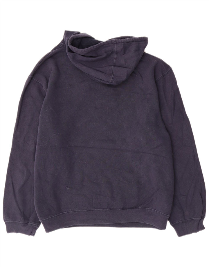 REEBOK Damen Übergroßer Kapuzenpullover UK 16 Große marineblaue Baumwolle