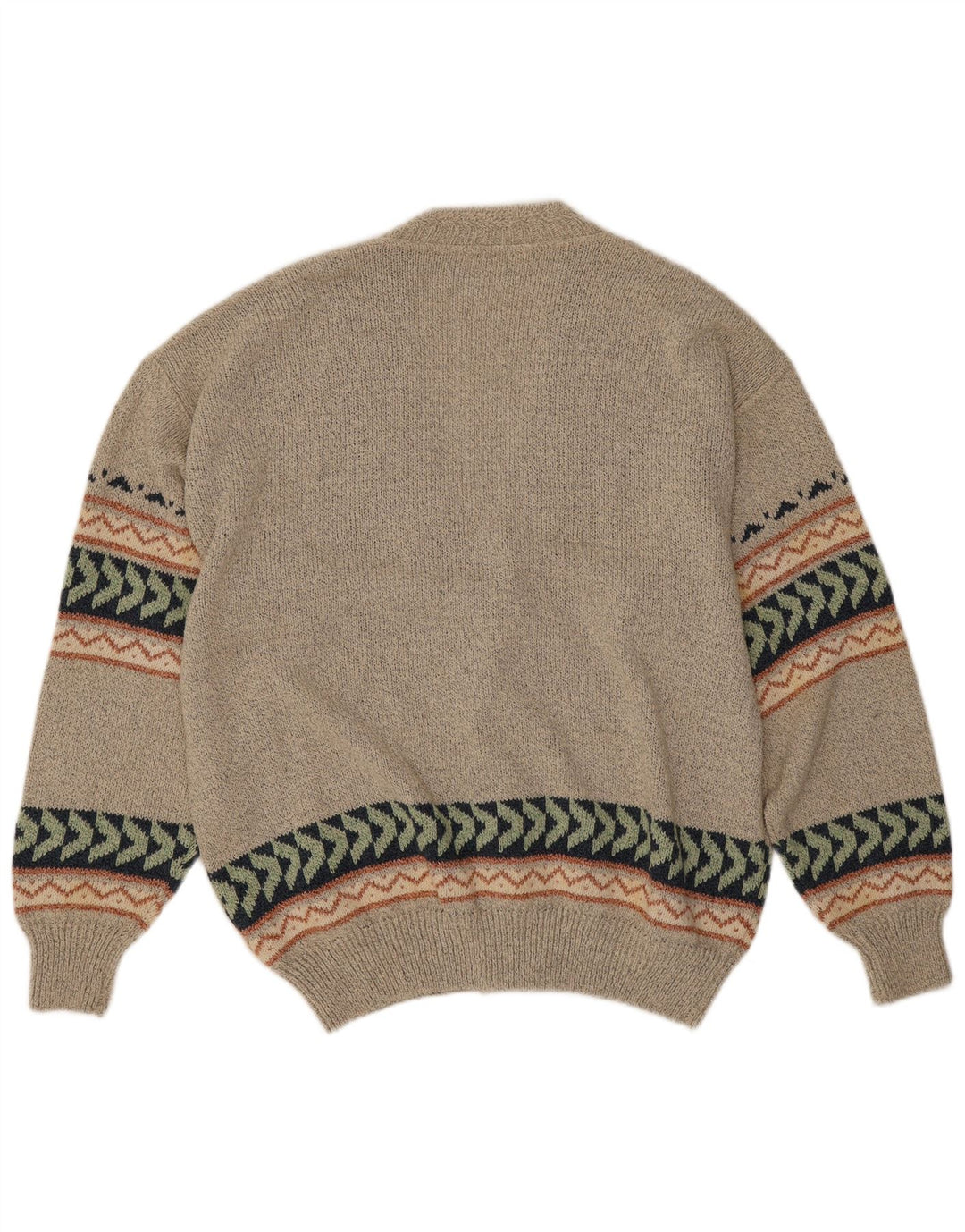 Vintage Herren Cardigan Pullover IT 50 Mittelgrau Geometrisch