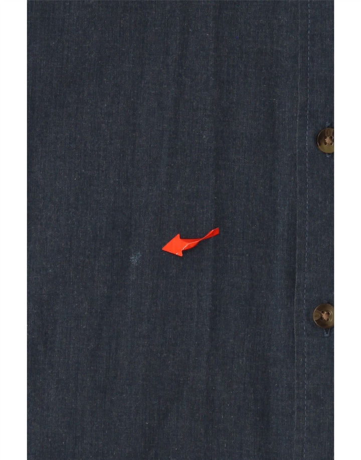 HOLLISTER Herrenhemd, klein, marineblau, Baumwolle