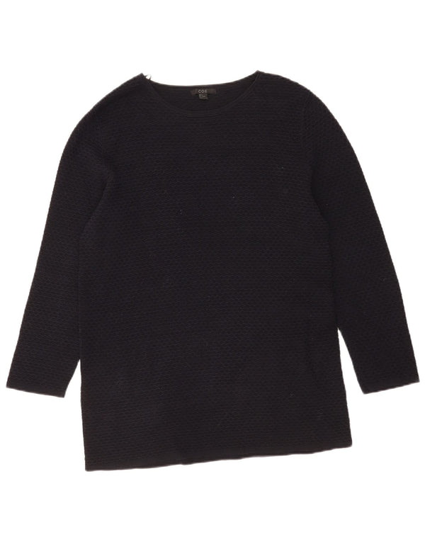Cos Damen-Top, 3/4-Ärmel, UK-Größe 10, Größe S, Schwarz, Baumwolle