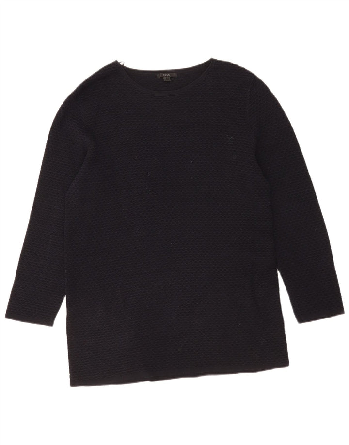 Cos Damen-Top, 3/4-Ärmel, UK-Größe 10, Größe S, Schwarz, Baumwolle