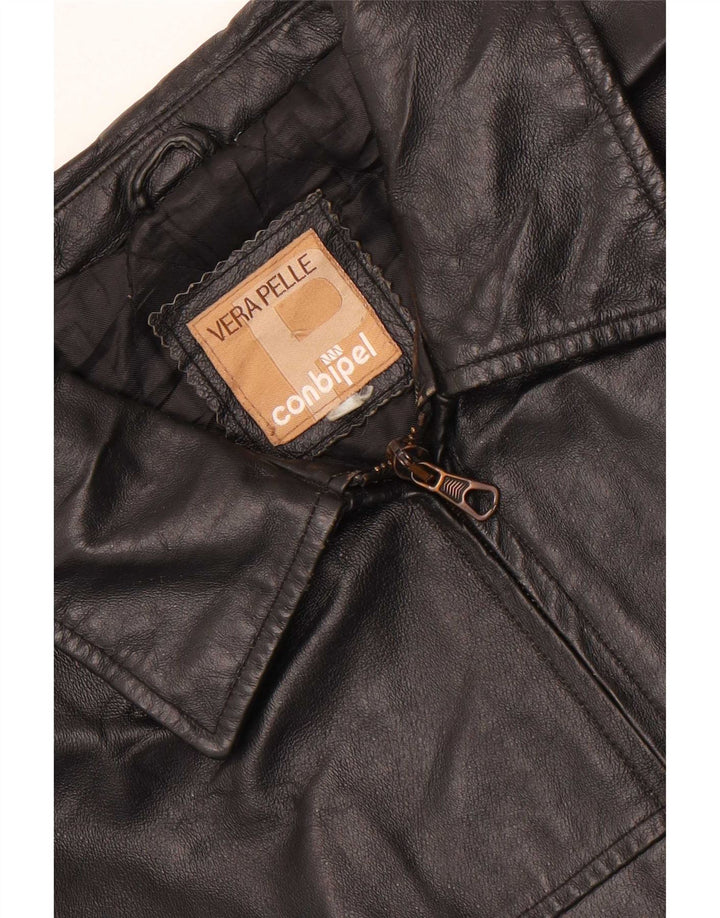 Conbipel Herren Lederjacke UK 38 Mittelschwarzes Leder