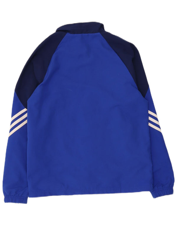 Adidas Jungen-Trainingsanzug-Top-Jacke, 15–16 Jahre, XL, blaues Farbblock-Polyester