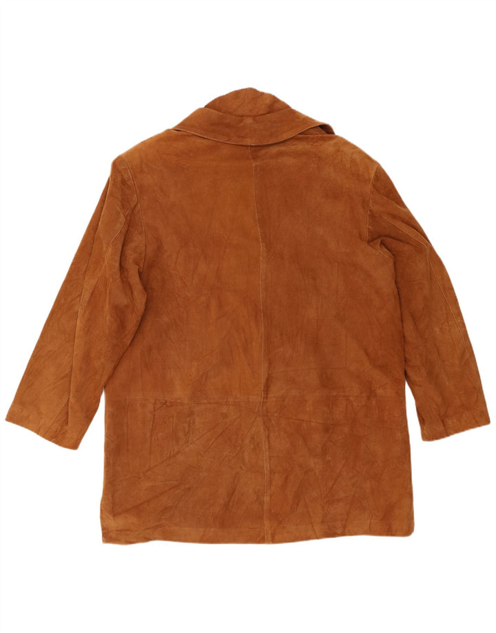 Diletta Lelli Damen Wildledermantel UK 20 2XL Braunes Leder