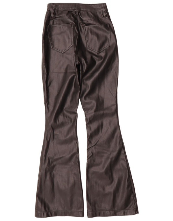Hollister Damen-Hose aus Kunstleder mit hoher Taille, US 0, XS, W24, L30, Schwarz