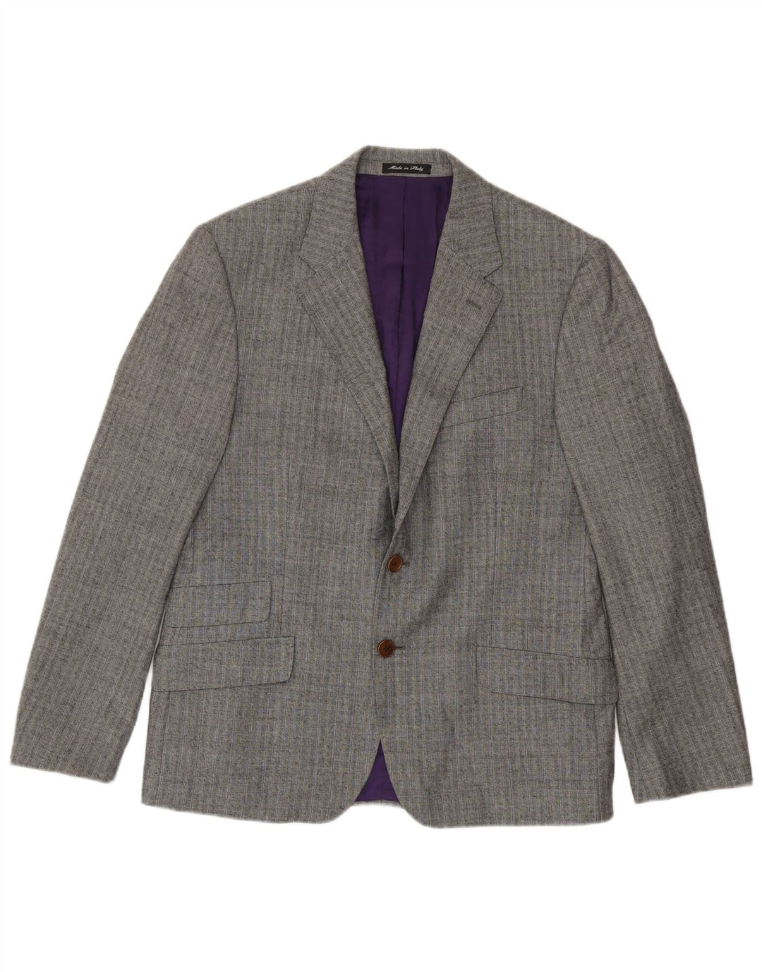 Paul Smith Herren-Blazer mit 2 Knöpfen, UK 40, große graue Nadelstreifenwolle