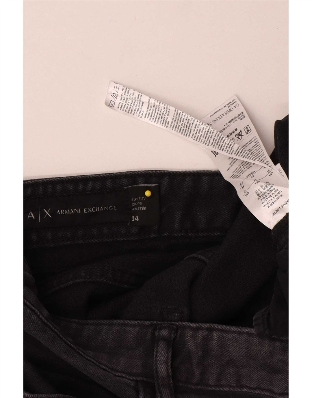 Armani Exchange Herren Slim Jeans W34 L33 Schwarze Baumwolle
