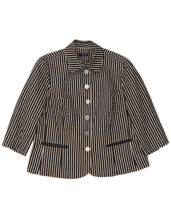 Chaps Damen-Blazer mit 3/4-Ärmeln und 6 Knöpfen, UK 18, XL, Marineblau gestreift