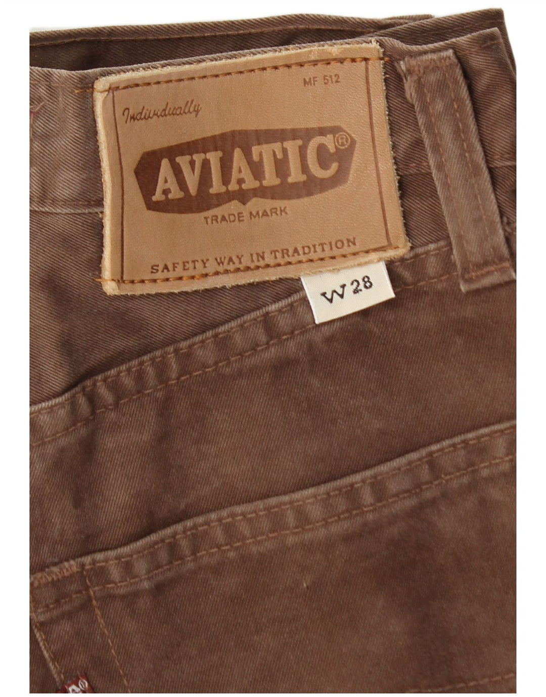 AVIATIC Damen Tapered Jeans W28 L31 Braune Baumwolle
