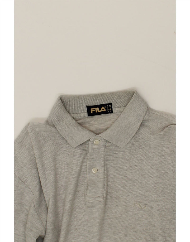 FILA Mens Polo Shirt IT 48 Medium Grey Cotton Vintage Fila and Second-Hand Fila from Messina Hembry 
