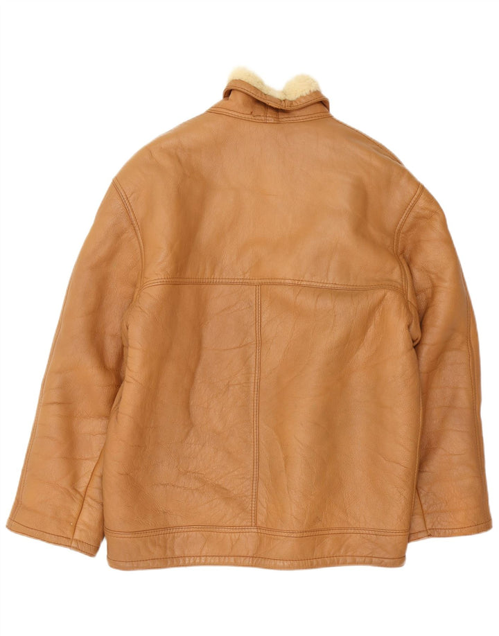 Vintage Herren Shearling Jacke UK 40 Large Braun