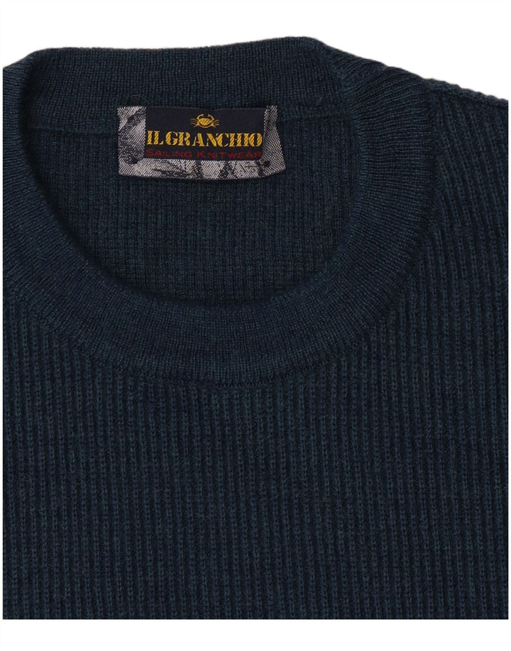 Il Granchio Herren-Pullover mit Rundhalsausschnitt, Größe L, Marineblau