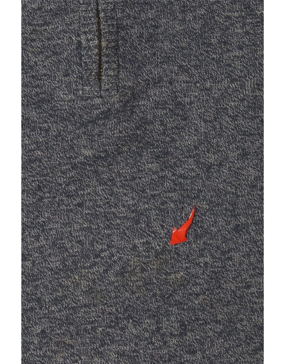 Fat Face Herren-Pullover mit Reißverschluss am Hals, mittelblau gefleckte Baumwolle, klassisch