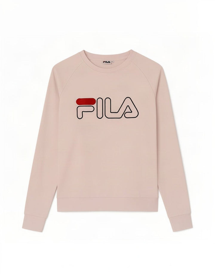 Fila Damen Grafik-Sweatshirt-Pullover UK 14 Mittelweiß