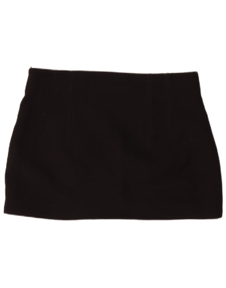 Zara Damen Minirock XL W34 Schwarz Polyester