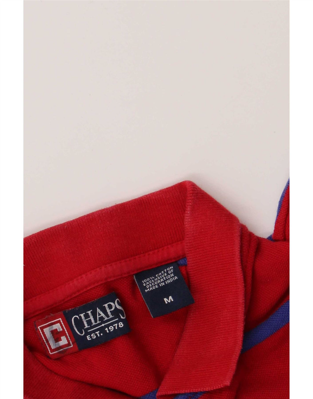 Chaps Herren-Poloshirt aus mittelroter, gestreifter Baumwolle