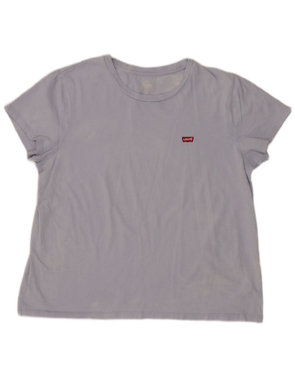 Levi's Damen T-Shirt Top UK 16 Large Blau Baumwolle