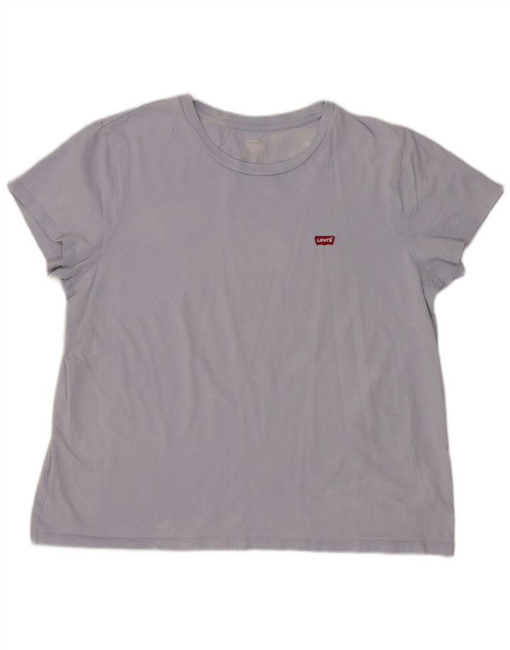 Levi's Damen T-Shirt Top UK 16 Large Blau Baumwolle