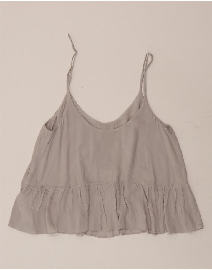 Topshop Damen Cami Top UK 10 Small Graue Viskose
