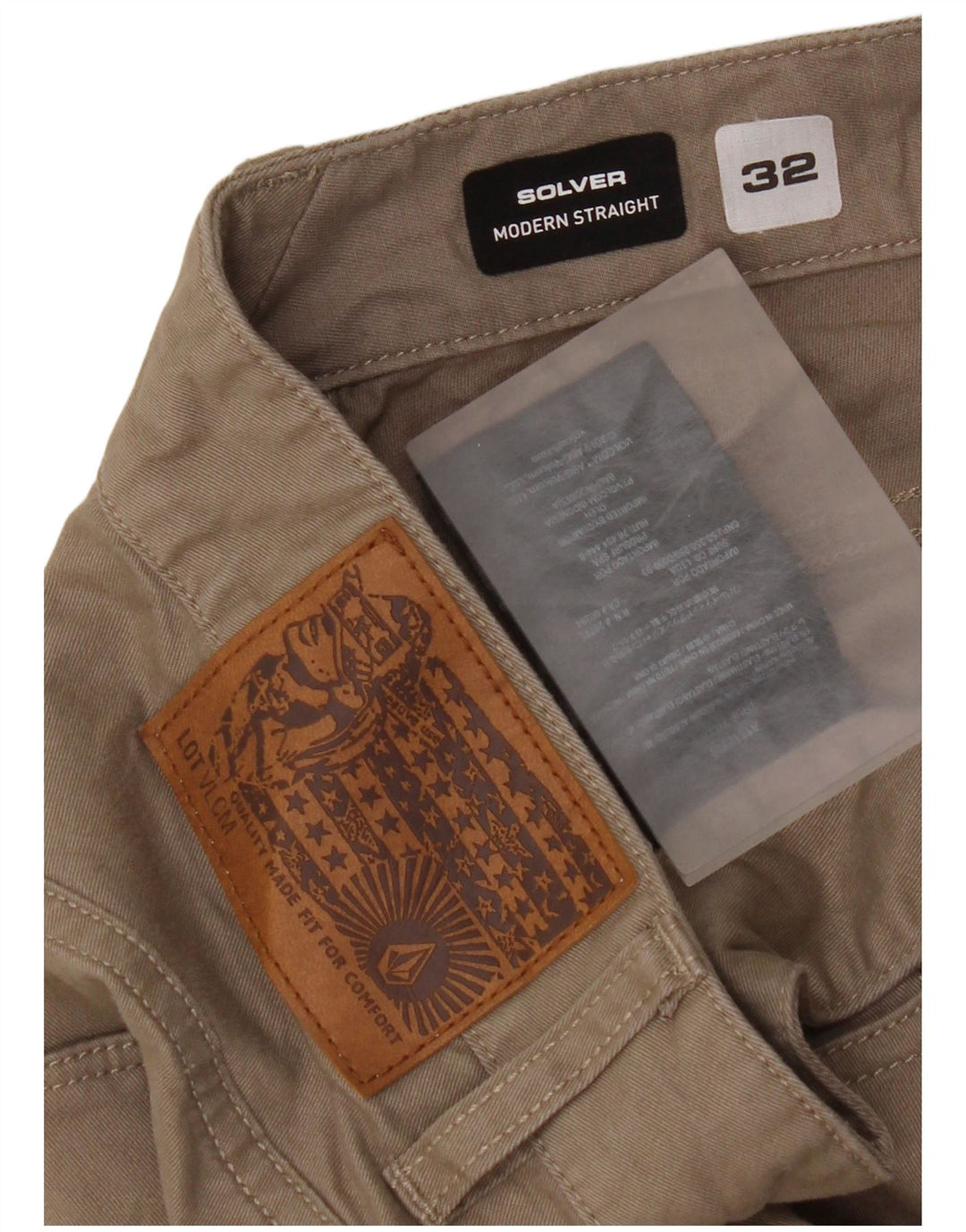 Volcom Herren Solver Straight Freizeithose W32 L32 Beige Baumwolle