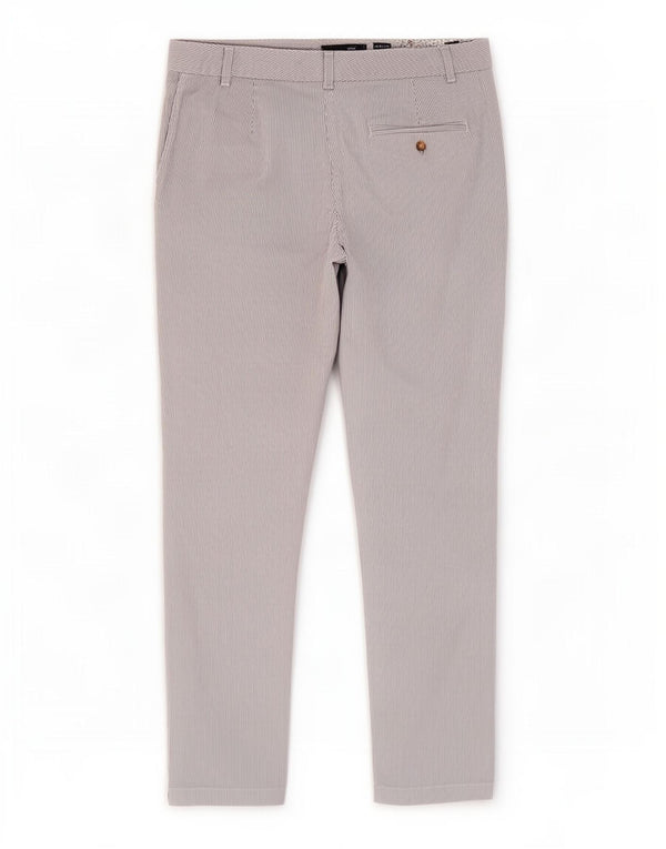Marks & Spencer Damen Chinohose UK 12 M W32 L28 Blaue Nadelstreifen